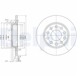 DISC FRANA DELPHI BG3674C - Compatibil cu AUDI, SEAT