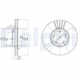 DISC FRANA DELPHI BG3676 - Compatibil cu FORD