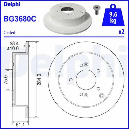 Disc frana Delphi BG3680C