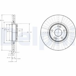 DISC FRANA DELPHI BG3688 - Compatibil cu RENAULT
