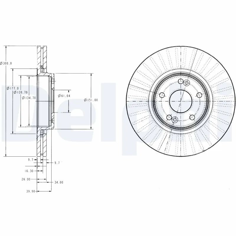 DISC FRANA DELPHI BG3688 - Compatibil cu RENAULT