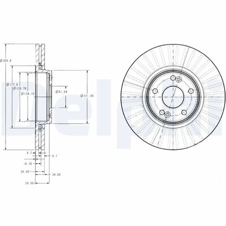 DISC FRANA DELPHI BG3688 - Compatibil cu RENAULT