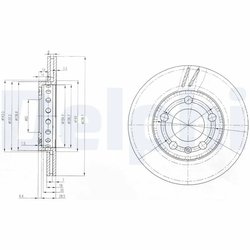DISC FRANA DELPHI BG3695 - Compatibil cu SKODA, VW