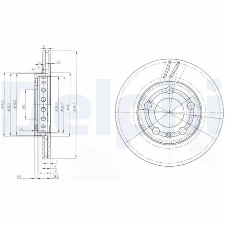DISC FRANA DELPHI BG3695 - Compatibil cu SKODA, VW