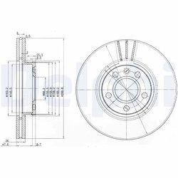 DISC FRANA DELPHI BG3696 - Compatibil cu FORD, SEAT, VW