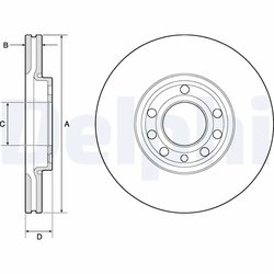 DISC FRANA DELPHI BG3713C - Compatibil cu CADILLAC, FIAT, OPEL, SAAB, VAUXHALL