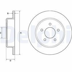 DISC FRANA DELPHI BG3739 - Compatibil cu CHRYSLER, DODGE, JEEP