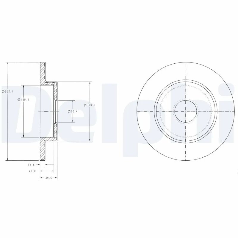 DISC FRANA DELPHI BG3761 - Compatibil cu NISSAN