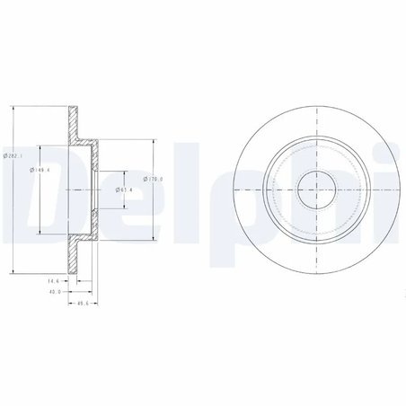 DISC FRANA DELPHI BG3761 - Compatibil cu NISSAN