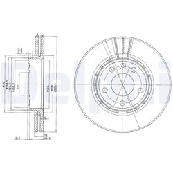 DISC FRANA DELPHI BG3768 - Compatibil cu NISSAN, OPEL, RENAULT, VAUXHALL