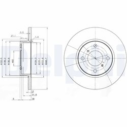 DISC FRANA DELPHI BG3769 - Compatibil cu OPEL, SUZUKI, VAUXHALL