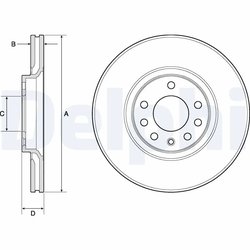 DISC FRANA DELPHI BG3770C - Compatibil cu OPEL, SAAB, VAUXHALL