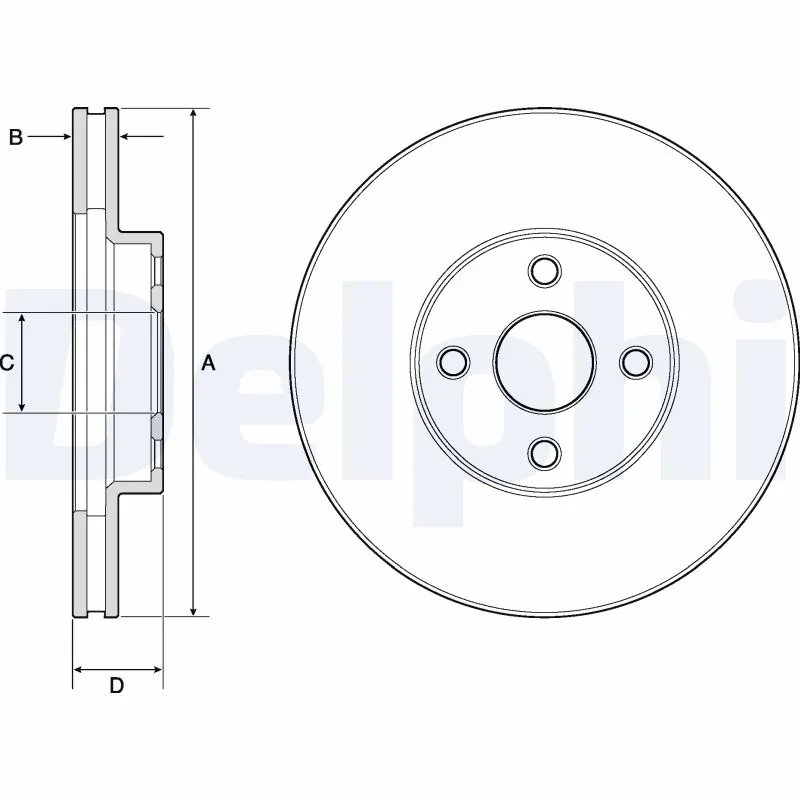DISC FRANA DELPHI BG3780 - Compatibil cu TOYOTA