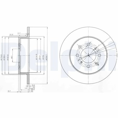 DISC FRANA DELPHI BG3793 - Compatibil cu HONDA, MG