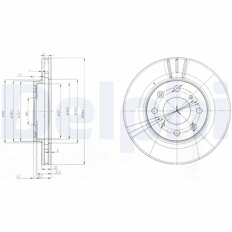 DISC FRANA DELPHI BG3794 - Compatibil cu HONDA