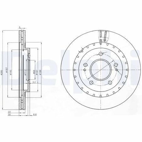 DISC FRANA DELPHI BG3814 - Compatibil cu MITSUBISHI