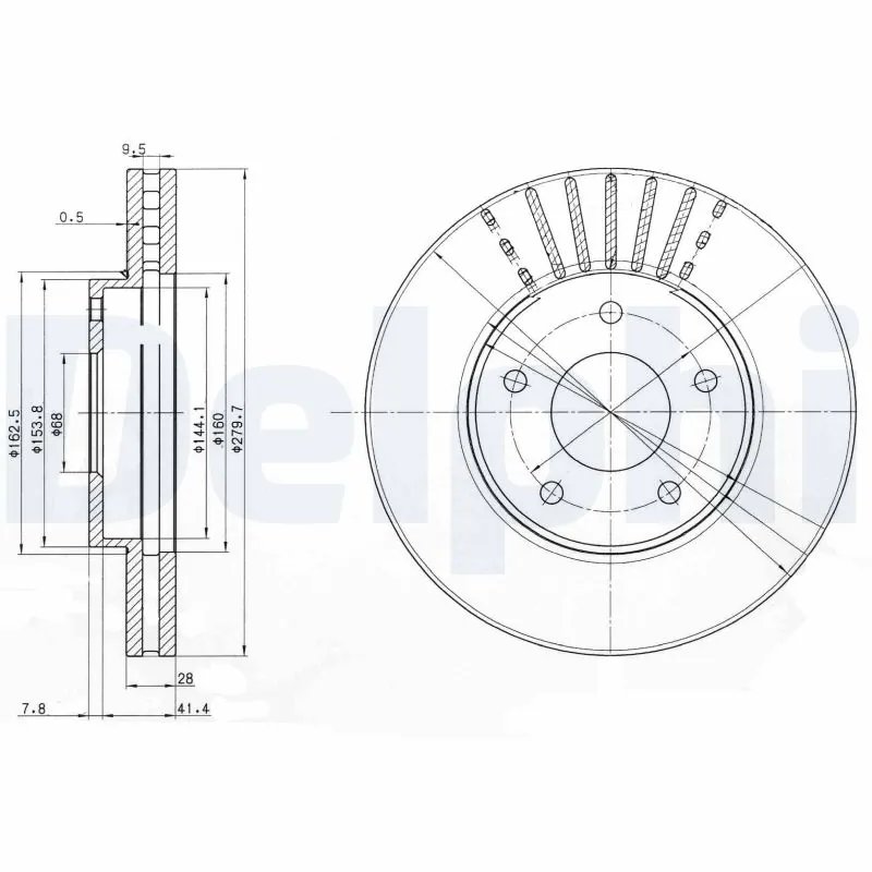 DISC FRANA DELPHI BG3816 - Compatibil cu NISSAN