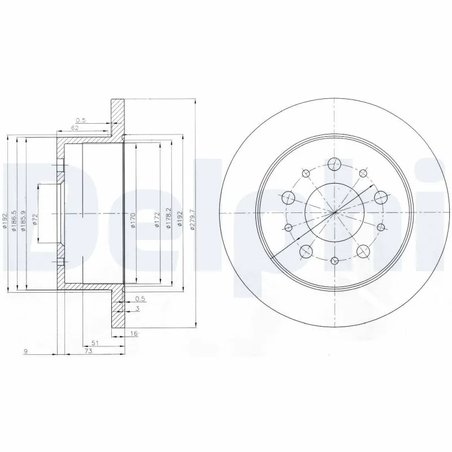 DISC FRANA DELPHI BG3853 - Compatibil cu CITROEN, FIAT, PEUGEOT