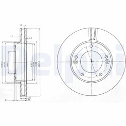 DISC FRANA DELPHI BG3858 - Compatibil cu KIA