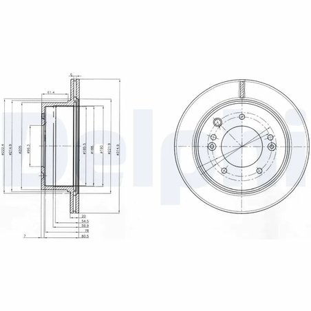 DISC FRANA DELPHI BG3859 - Compatibil cu KIA