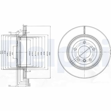 DISC FRANA DELPHI BG3872 - Compatibil cu BMW, CHEVROLET