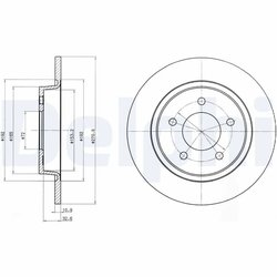 DISC FRANA DELPHI BG3930 - Compatibil cu MAZDA