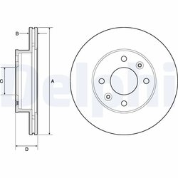 DISC FRANA DELPHI BG3935C - Compatibil cu HYUNDAI, KIA