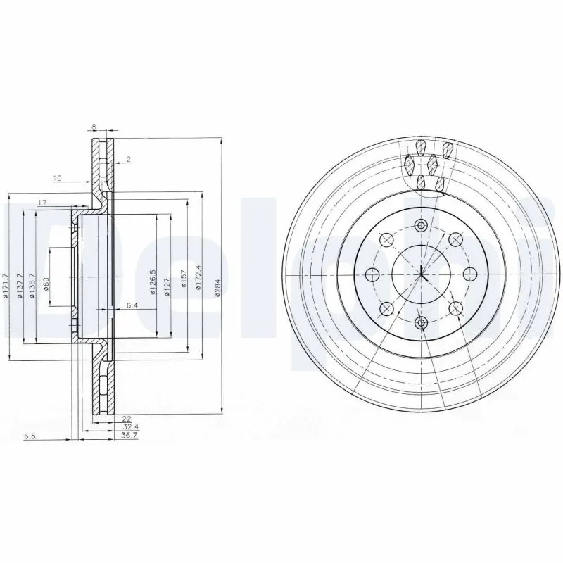 DISC FRANA DELPHI BG3944 - Compatibil cu FIAT, OPEL, VAUXHALL