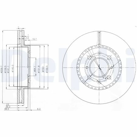 DISC FRANA DELPHI BG3965 - Compatibil cu HONDA