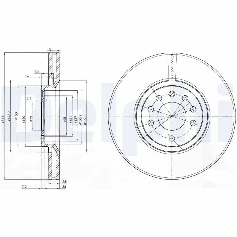 Disc frana Delphi BG3973