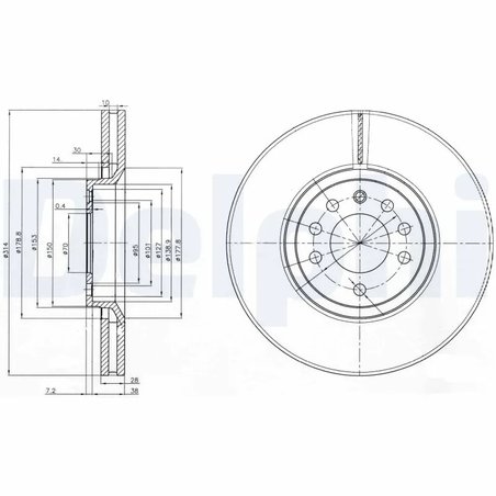 Disc frana Delphi BG3973