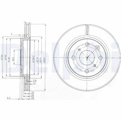 DISC FRANA DELPHI BG3976 - Compatibil cu BYD, CITROEN, JAC, PEUGEOT, TOYOTA