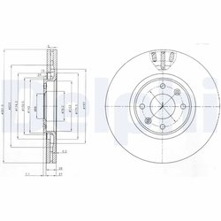 DISC FRANA DELPHI BG4002 - Compatibil cu ALFA ROMEO, CITROEN, DS, DS (CAPSA), FIAT, JEEP, OPEL, PEUGEOT, VAUXHALL