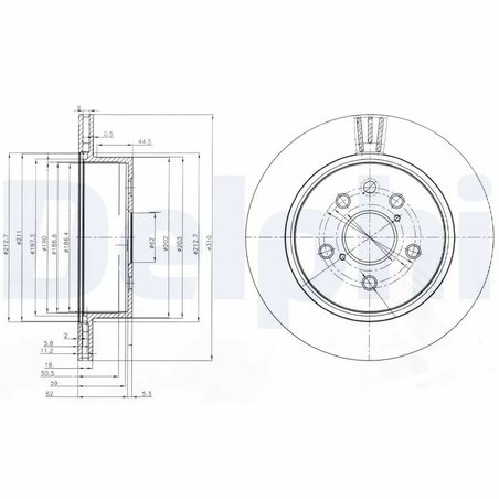 DISC FRANA DELPHI BG4024 - Compatibil cu LEXUS, TOYOTA