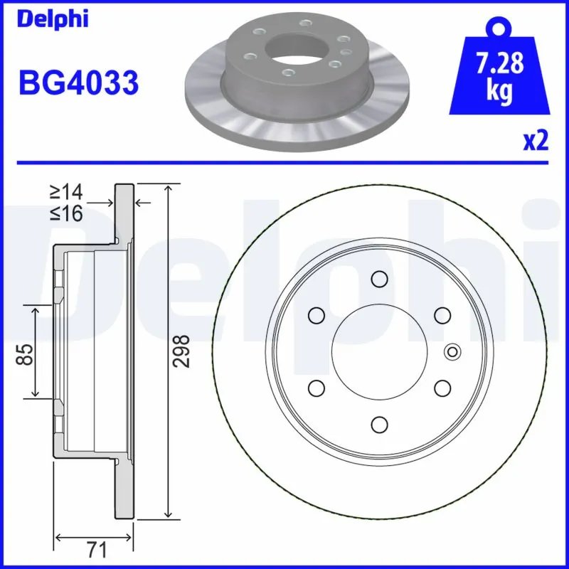 DISC FRANA DELPHI BG4033 - Compatibil cu MERCEDES-BENZ, VW