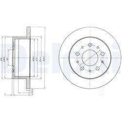DISC FRANA DELPHI BG4061 - Compatibil cu CITROEN, FIAT, OPEL, PEUGEOT, VAUXHALL
