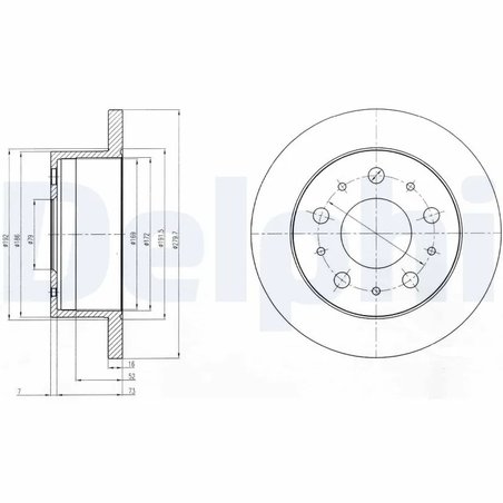 DISC FRANA DELPHI BG4099 - Compatibil cu CITROEN, FIAT, OPEL, PEUGEOT, VAUXHALL