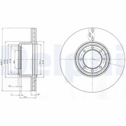 DISC FRANA DELPHI BG4102 - Compatibil cu IVECO