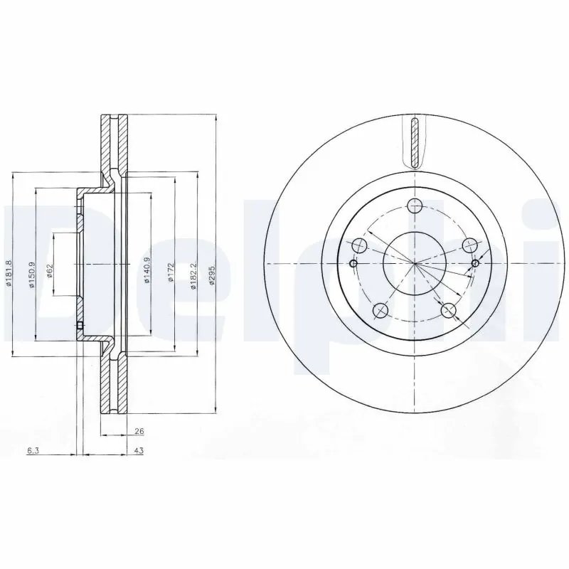 DISC FRANA DELPHI BG4113 - Compatibil cu TOYOTA