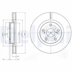 DISC FRANA DELPHI BG4114C - Compatibil cu GEELY, LEXUS, SCION, TOYOTA