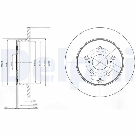 DISC FRANA DELPHI BG4115 - Compatibil cu LEXUS, TOYOTA