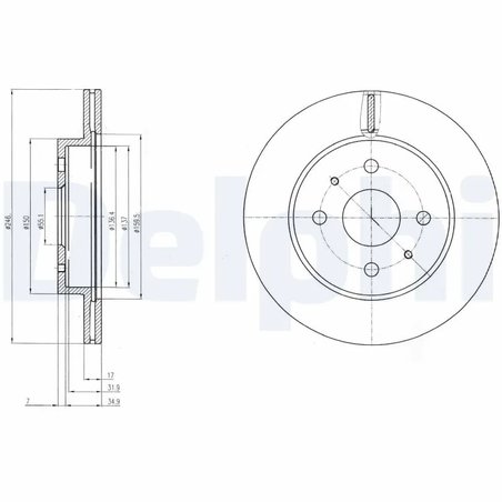 DISC FRANA DELPHI BG4128 - Compatibil cu DAIHATSU, PERODUA, SUBARU