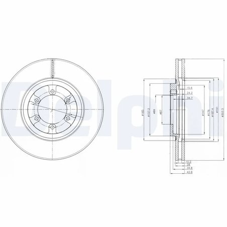 DISC FRANA DELPHI BG4133 - Compatibil cu HYUNDAI
