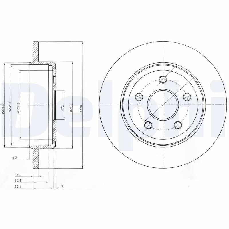DISC FRANA DELPHI BG4160 - Compatibil cu JEEP