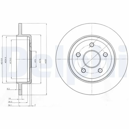 DISC FRANA DELPHI BG4160 - Compatibil cu JEEP