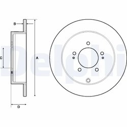 DISC FRANA DELPHI BG4161C - Compatibil cu CITROEN, MITSUBISHI, PEUGEOT