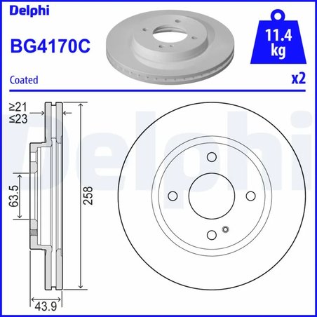 DISC FRANA DELPHI BG4170C - Compatibil cu FORD, FORD AUSTRALIA