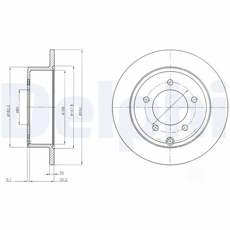 DISC FRANA DELPHI BG4179 - Compatibil cu CHRYSLER, DODGE, JEEP