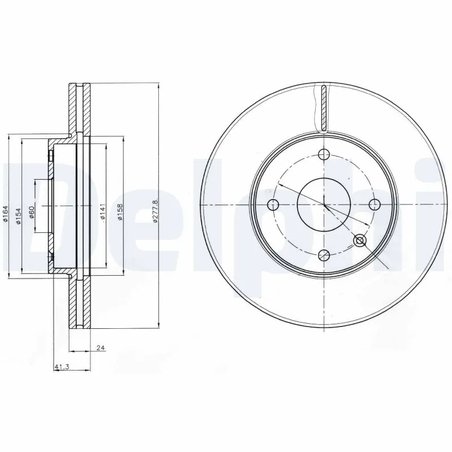 DISC FRANA DELPHI BG4193 - Compatibil cu CHEVROLET
