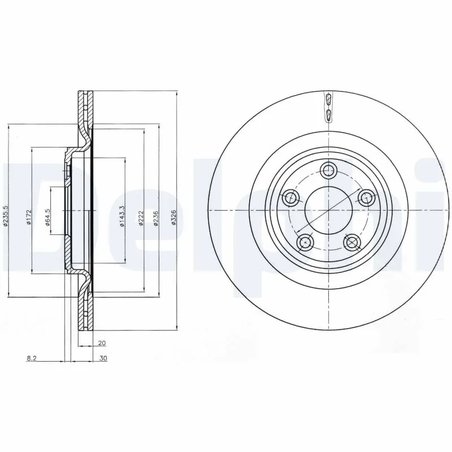 DISC FRANA DELPHI BG4202C - Compatibil cu JAGUAR